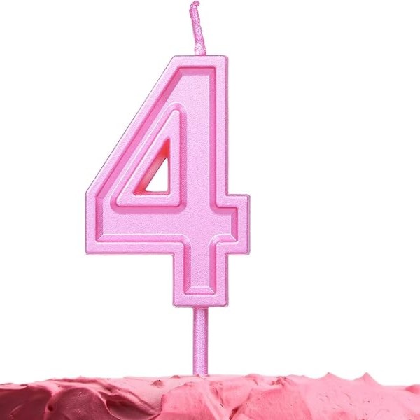 VELA NUMERO 4 PARTY ROSA E12